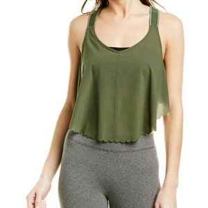 Free People Pretty Lil Green Running Top Green